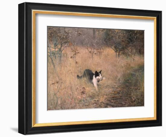 Cat Hunting, 1883-Bruno Liljefors-Framed Art Print