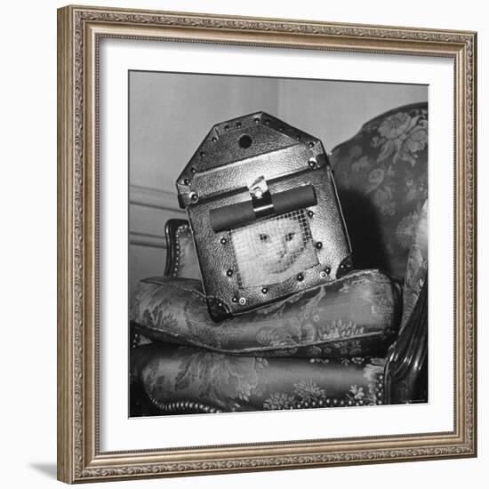 Cat in a Carrier During an Air Raid-John Phillips-Framed Photographic Print