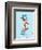 Cat in Hat Blue Border Collection III - Thing 1 & Thing 2 (blue bordered)-Theodor (Dr. Seuss) Geisel-Framed Art Print
