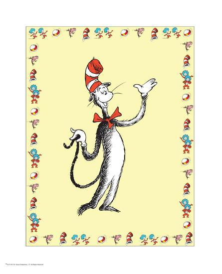 Cat In Hat Yellow Border Collection I The Cat In The Hat Yellow Bordered Art Print Theodor Dr Seuss Geisel Art Com