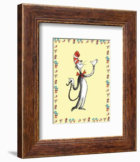 Cat in Hat Yellow Border Collection I - The Cat in the Hat (yellow bordered)-Theodor (Dr. Seuss) Geisel-Framed Art Print