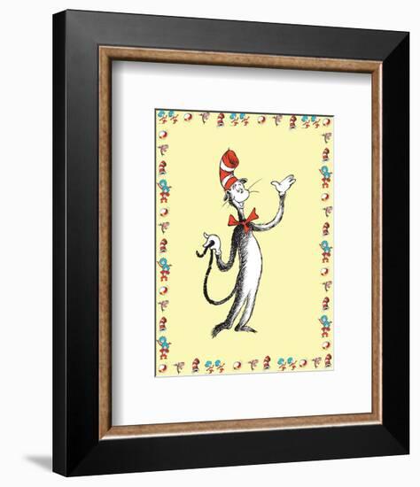 Cat in Hat Yellow Border Collection I - The Cat in the Hat (yellow bordered)-Theodor (Dr. Seuss) Geisel-Framed Art Print