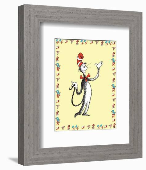 Cat in Hat Yellow Border Collection I - The Cat in the Hat (yellow bordered)-Theodor (Dr. Seuss) Geisel-Framed Art Print