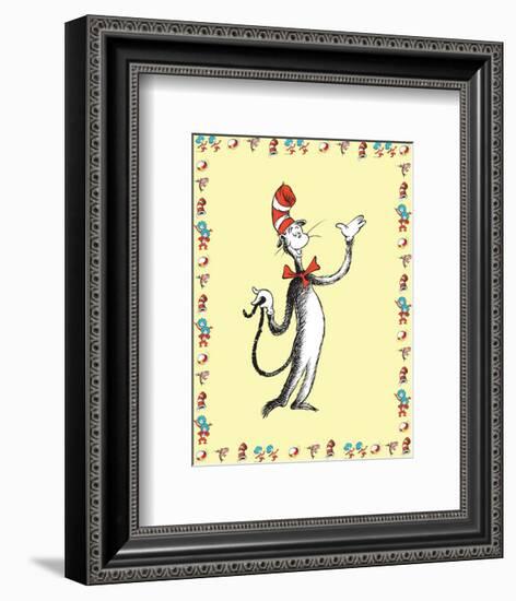 Cat in Hat Yellow Border Collection I - The Cat in the Hat (yellow bordered)-Theodor (Dr. Seuss) Geisel-Framed Art Print