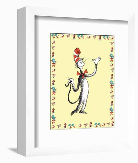 Cat in Hat Yellow Border Collection I - The Cat in the Hat (yellow bordered)-Theodor (Dr. Seuss) Geisel-Framed Art Print