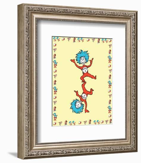 Cat in Hat Yellow Border Collection II - Thing 1 & Thing 2 (yellow bordered)-Theodor (Dr. Seuss) Geisel-Framed Art Print