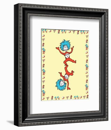 Cat in Hat Yellow Border Collection II - Thing 1 & Thing 2 (yellow bordered)-Theodor (Dr. Seuss) Geisel-Framed Art Print