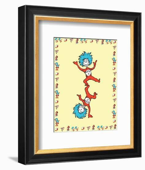 Cat in Hat Yellow Border Collection II - Thing 1 & Thing 2 (yellow bordered)-Theodor (Dr. Seuss) Geisel-Framed Art Print