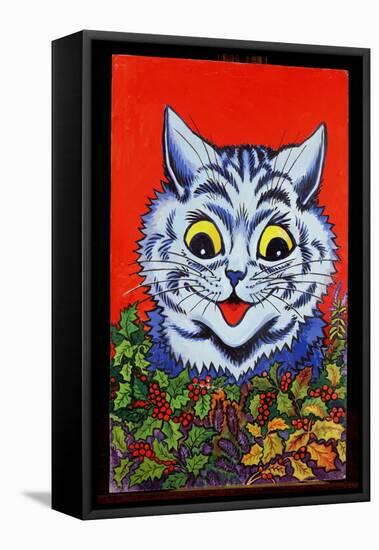 Cat in Holly-Louis Wain-Framed Premier Image Canvas