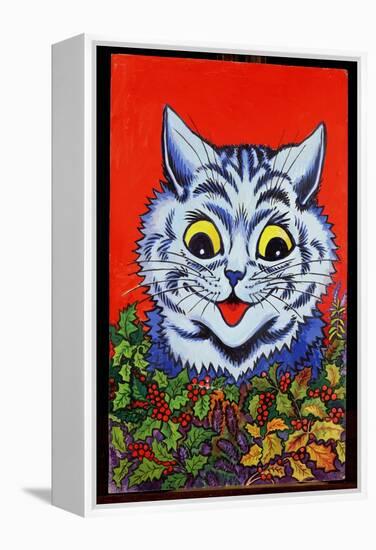 Cat in Holly-Louis Wain-Framed Premier Image Canvas