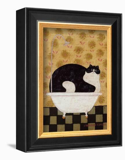Cat in Hot Tin Tub-Warren Kimble-Framed Art Print