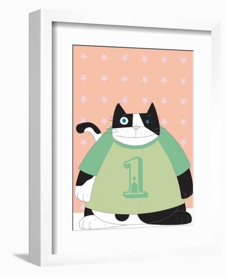 Cat in No 1-Artistan-Framed Photographic Print