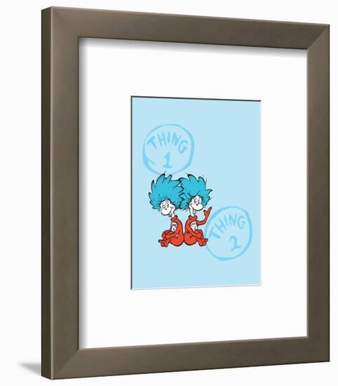 Cat in the Hat Blue Collection II - Things 1 & 2 Back to Back (blue)-Theodor (Dr. Seuss) Geisel-Framed Art Print