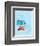 Cat in the Hat Blue Collection II - Things 1 & 2 Back to Back (blue)-Theodor (Dr. Seuss) Geisel-Framed Art Print