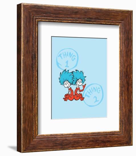Cat in the Hat Blue Collection II - Things 1 & 2 Back to Back (blue)-Theodor (Dr. Seuss) Geisel-Framed Art Print