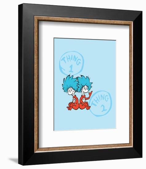 Cat in the Hat Blue Collection II - Things 1 & 2 Back to Back (blue)-Theodor (Dr. Seuss) Geisel-Framed Art Print