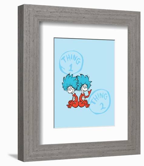 Cat in the Hat Blue Collection II - Things 1 & 2 Back to Back (blue)-Theodor (Dr. Seuss) Geisel-Framed Art Print