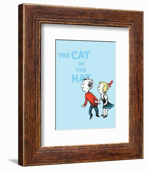 Cat in the Hat Blue Collection III - Sally & Her Brother (blue)-Theodor (Dr. Seuss) Geisel-Framed Art Print