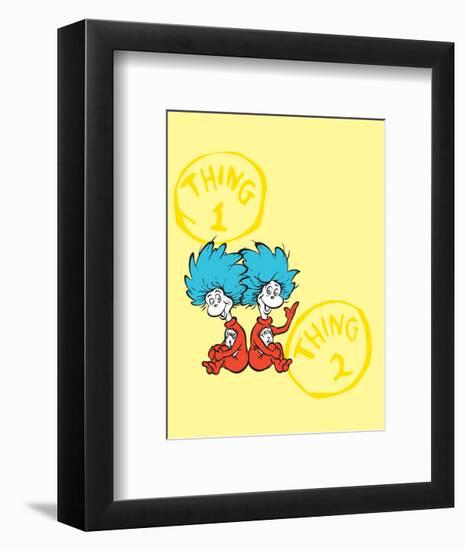 Cat in the Hat Yellow Collection II - Things 1 & 2 Back to Back (yellow)-Theodor (Dr. Seuss) Geisel-Framed Art Print