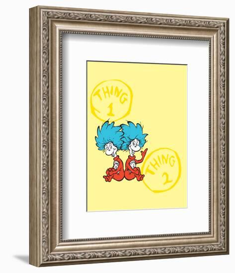 Cat in the Hat Yellow Collection II - Things 1 & 2 Back to Back (yellow)-Theodor (Dr. Seuss) Geisel-Framed Art Print