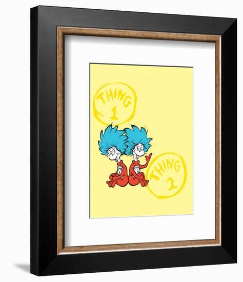 Cat in the Hat Yellow Collection II - Things 1 & 2 Back to Back (yellow)-Theodor (Dr. Seuss) Geisel-Framed Art Print