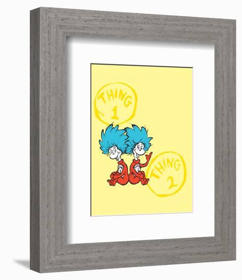 Cat in the Hat Yellow Collection II - Things 1 & 2 Back to Back (yellow)-Theodor (Dr. Seuss) Geisel-Framed Art Print