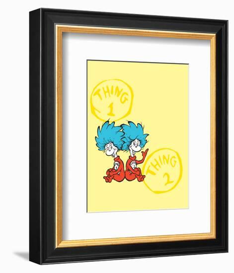 Cat in the Hat Yellow Collection II - Things 1 & 2 Back to Back (yellow)-Theodor (Dr. Seuss) Geisel-Framed Art Print