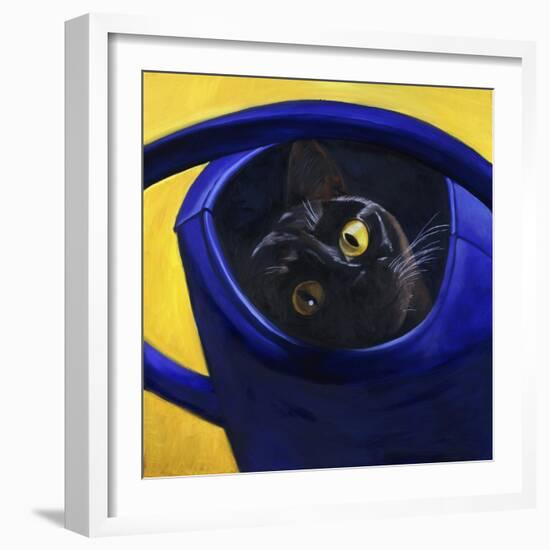 Cat in the Watering Can (Chat a L'Arrosoir)-Isy Ochoa-Framed Giclee Print