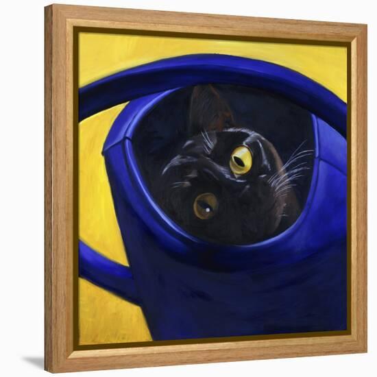 Cat in the Watering Can (Chat a L'Arrosoir)-Isy Ochoa-Framed Premier Image Canvas
