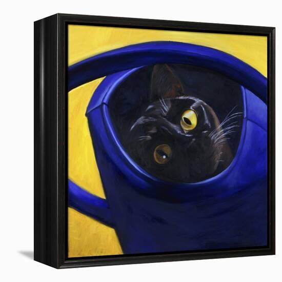 Cat in the Watering Can (Chat a L'Arrosoir)-Isy Ochoa-Framed Premier Image Canvas