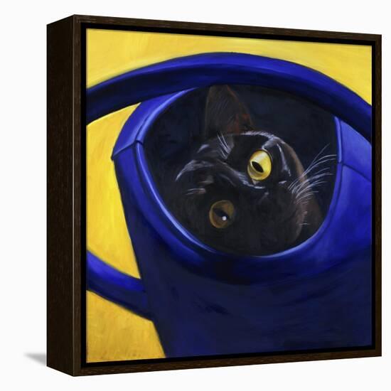 Cat in the Watering Can (Chat a L'Arrosoir)-Isy Ochoa-Framed Premier Image Canvas