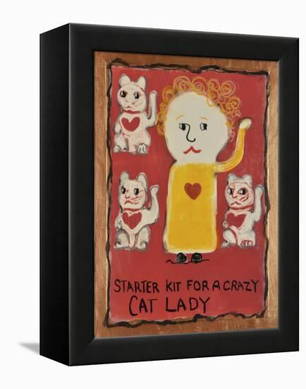 Cat Lady-Jennie Cooley-Framed Premier Image Canvas