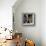 Cat Looks at Goldfish in Bowl-null-Framed Photographic Print displayed on a wall