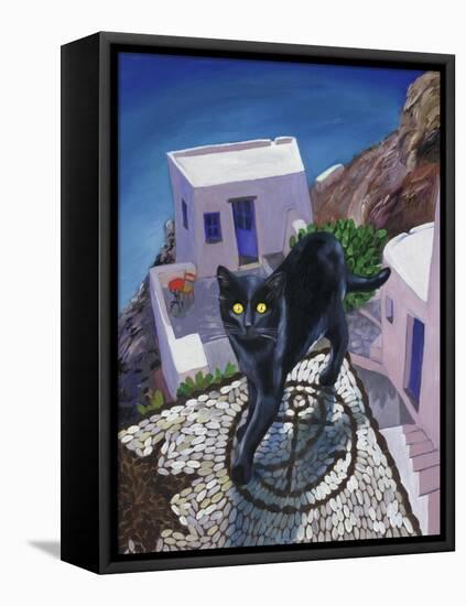 Cat of Greece (Chat de Grece)-Isy Ochoa-Framed Premier Image Canvas