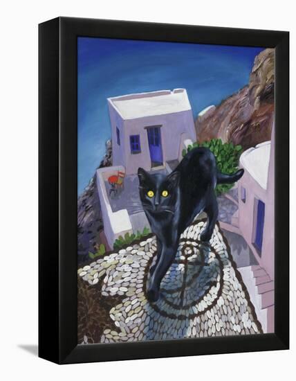 Cat of Greece (Chat de Grece)-Isy Ochoa-Framed Premier Image Canvas