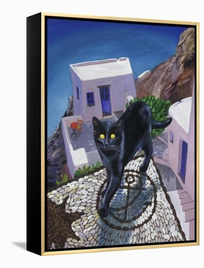 Cat of Greece (Chat de Grece)-Isy Ochoa-Framed Premier Image Canvas