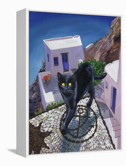 Cat of Greece (Chat de Grece)-Isy Ochoa-Framed Premier Image Canvas