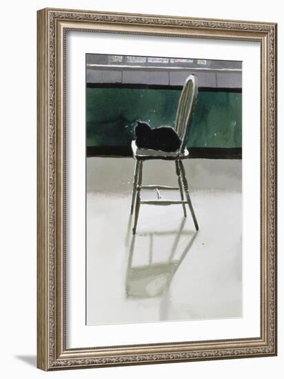 Cat on a Chair, 1986-Lucy Willis-Framed Giclee Print