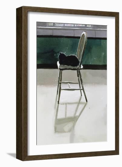 Cat on a Chair, 1986-Lucy Willis-Framed Giclee Print