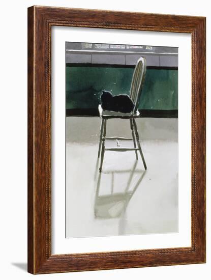 Cat on a Chair, 1986-Lucy Willis-Framed Giclee Print