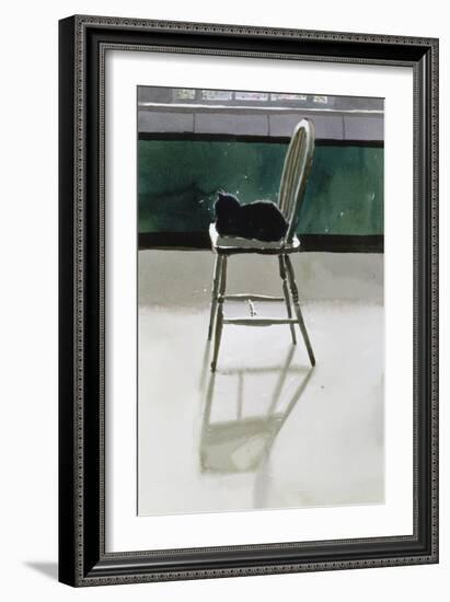 Cat on a Chair, 1986-Lucy Willis-Framed Giclee Print