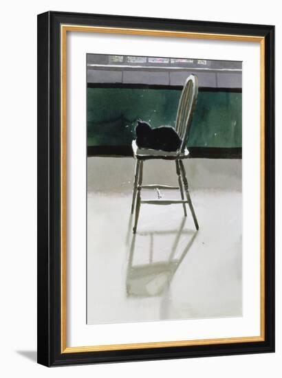 Cat on a Chair, 1986-Lucy Willis-Framed Giclee Print