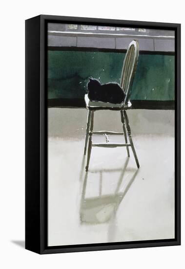 Cat on a Chair, 1986-Lucy Willis-Framed Premier Image Canvas