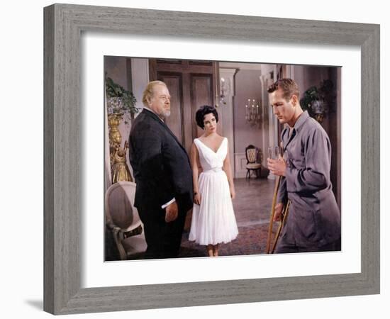 Cat on a Hot Tin Roof, Burl Ives, Elizabeth Taylor, Paul Newman, 1958-null-Framed Photo