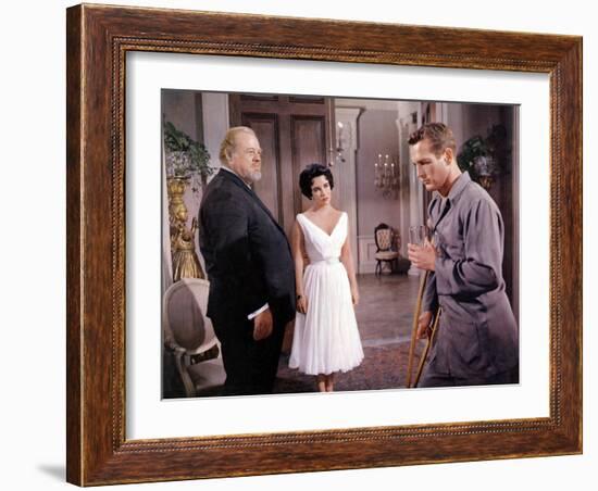 Cat on a Hot Tin Roof, Burl Ives, Elizabeth Taylor, Paul Newman, 1958-null-Framed Photo