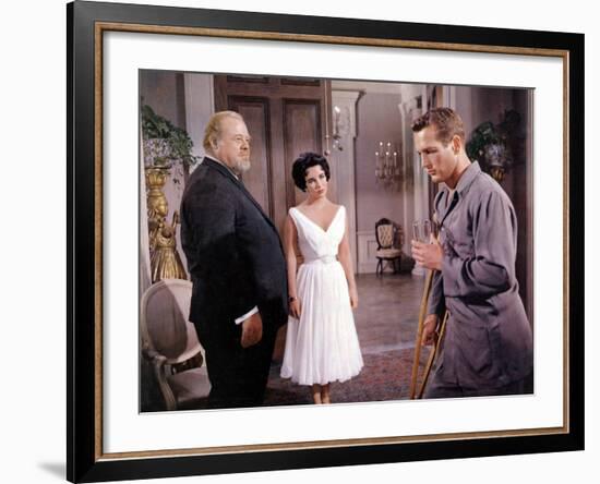 Cat on a Hot Tin Roof, Burl Ives, Elizabeth Taylor, Paul Newman, 1958-null-Framed Photo