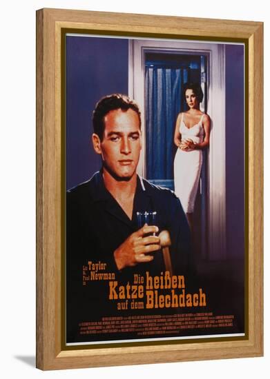 Cat on a Hot Tin Roof, German Movie Poster, 1958-null-Framed Stretched Canvas