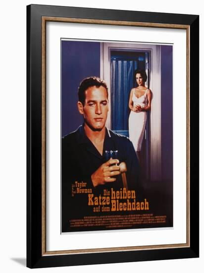 Cat on a Hot Tin Roof, German Movie Poster, 1958-null-Framed Art Print