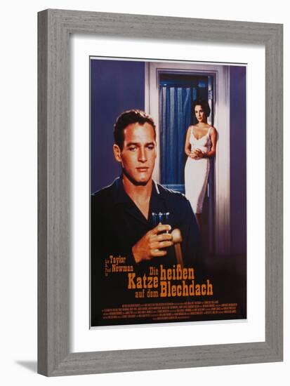 Cat on a Hot Tin Roof, German Movie Poster, 1958-null-Framed Premium Giclee Print