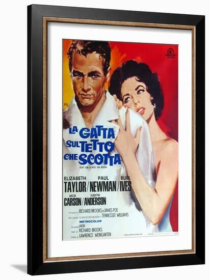 Cat on a Hot Tin Roof, Italian Movie Poster, 1958-null-Framed Art Print